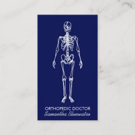 Tarjeta De Visita Médico de la Marina Azul Oscura Skeleton ortopédic