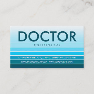Tarjeta De Visita MÉDICO de muestra verde azulada