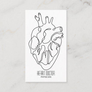 Tarjeta De Visita médico del corazón simple