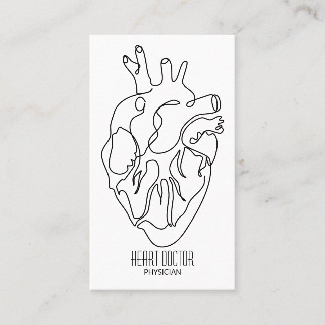 Tarjeta De Visita médico del corazón simple (Anverso)