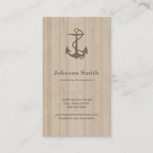 Tarjeta De Visita Médico Deportivo - Madera de Anclaje Náutico