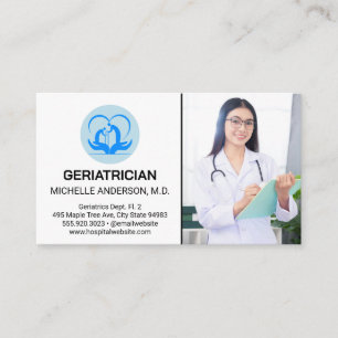 Tarjeta De Visita Médico Médico de la Joven   Geriatrista