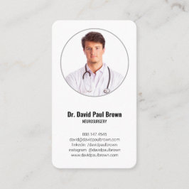 Tarjeta De Visita Médico médico Minimalista vertical Foto Código QR