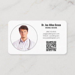 Tarjeta De Visita Médico médico moderno Foto Código QR Código 👩 Min