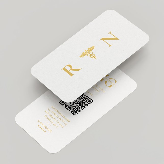 Tarjeta De Visita Médico Mínimo de Enfermería Médica Caduceus White (Minimal Nurse Medical Doctor Caduceus White Business Card
)