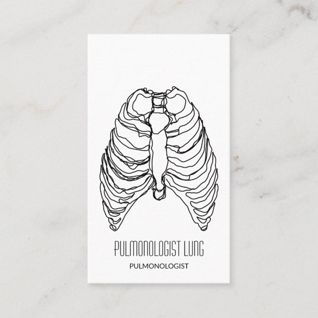 Tarjeta De Visita Médico neumólogo de pulmón de línea (Anverso)