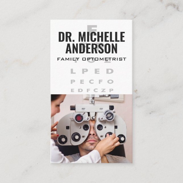 Tarjeta De Visita Médico Optometrista | Sesión de equipo de pólvora (Anverso)