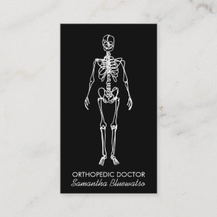 Tarjeta De Visita médico ortopédico Black Skeleton