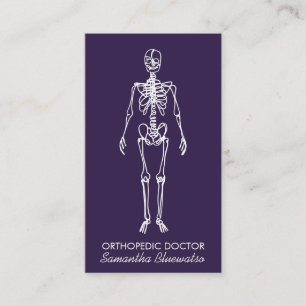 Tarjeta De Visita Médico ortopédico esqueleto púrpura violeta intens