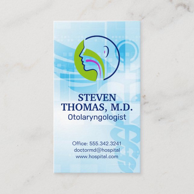 Tarjeta De Visita Médico Otolaringólogo (Anverso)
