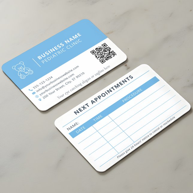 Tarjeta De Visita Médico pediatra Teddy Bear Cita Cute (Subido por el creador)