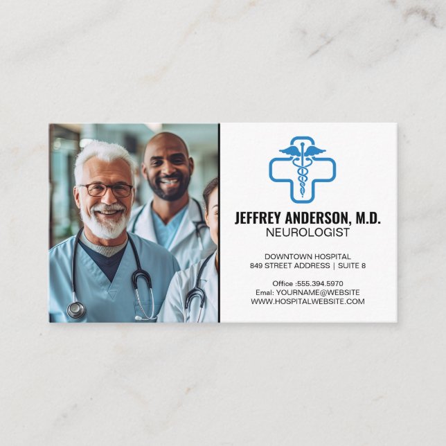 Tarjeta De Visita Médicos sonriendo | Logotipo (Anverso)