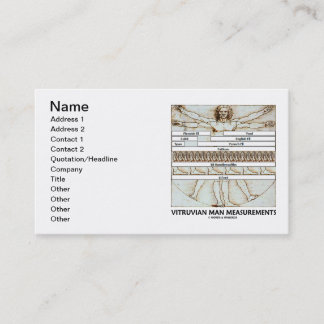 Tarjeta De Visita Medidas del hombre de Vitruvian (da Vinci)
