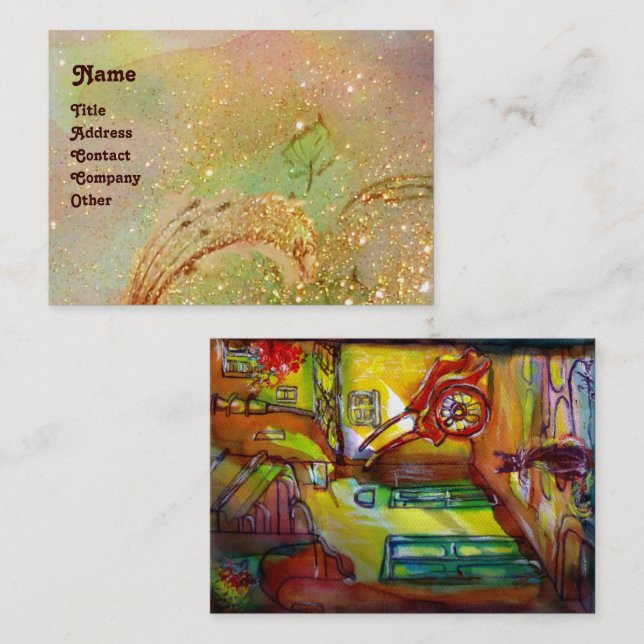 TARJETA DE VISITA MEDIEVAL ALLEY DE NOCHE EN FLORENCIA (Anverso / Reverso)