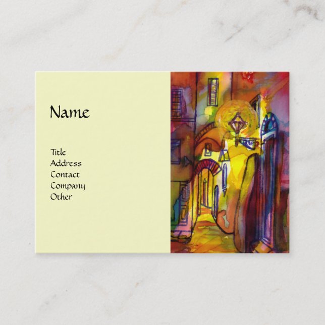 TARJETA DE VISITA MEDIEVAL ALLEY DE NOCHE EN FLORENCIA (Anverso)