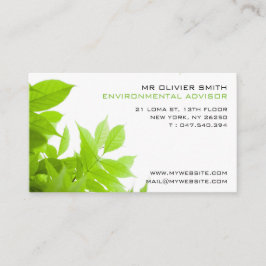 Tarjeta de visita medio ambiente y de naturaleza.