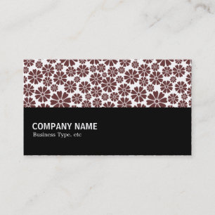 Tarjeta De Visita Medio camino - 8 Petales - Marrón oscuro en blanco