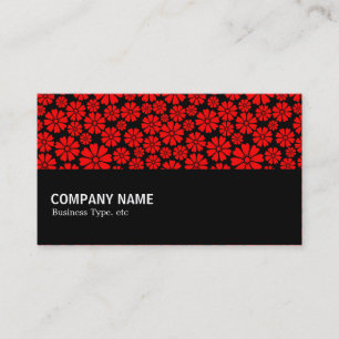 Tarjeta De Visita Medio camino - 8 Petales - Rojo sobre negro