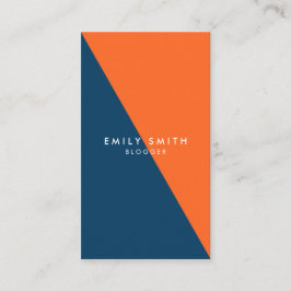 Tarjeta De Visita Medios azules y anaranjados abstractos del Social