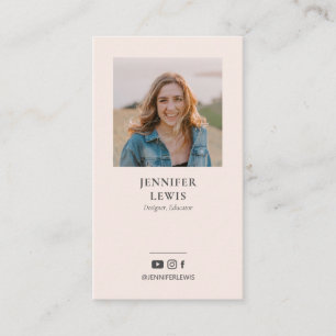 Tarjeta De Visita Medios de comunicación social de foto moderna negr