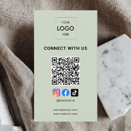 Tarjeta De Visita Medios sociales Código QR Logotipo moderno Sage Gr