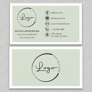 Tarjeta De Visita Medios sociales del logotipo profesional Sage Gree