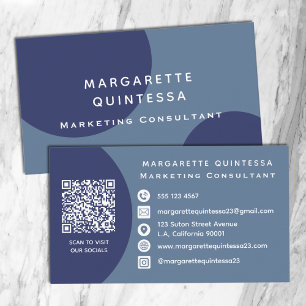 Tarjeta De Visita Medios sociales en blanco y azul de la Marina mode