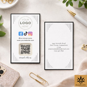 Tarjeta De Visita Medios Sociales Modernos Instagram Facebook Códi