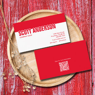 Tarjeta De Visita Medios sociales modernos, rojos y blancos