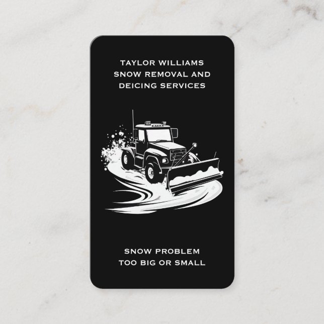 Tarjeta De Visita Medios sociales Nieve y servicios de eliminación d (Anverso)