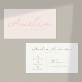 Tarjeta De Visita Medios sociales profesionales modernos y rosados P
