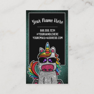 Tarjeta De Visita Medios sociales profesionales Unicorn Purpurina ar