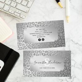 Tarjeta De Visita Medios sociales Purpurinas de Silver Glam impresos