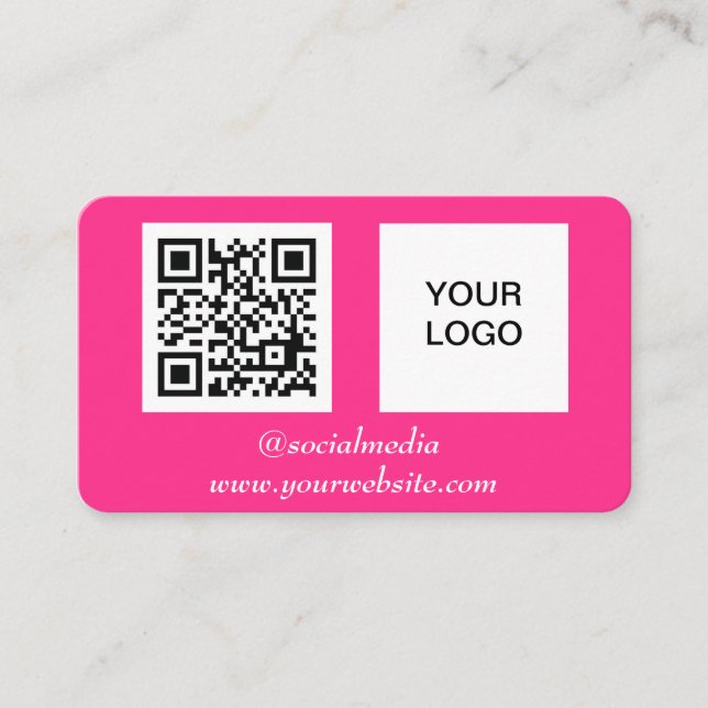 Tarjeta De Visita Medios sociales QR Código profesional de rosa cali (Anverso)