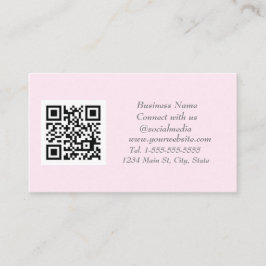 Tarjeta De Visita Medios sociales QR Código Profesional Rosa digital