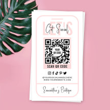 Medios sociales QR Código rosa femenino moderno