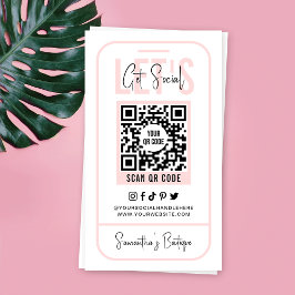 Tarjeta De Visita Medios sociales QR Código rosa femenino moderno