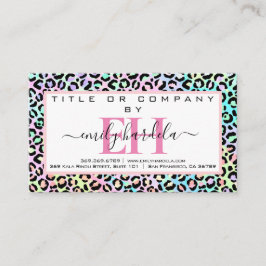 Tarjeta De Visita Medios sociales Rainbow Leopard