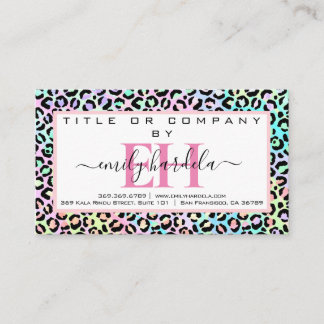 Tarjeta De Visita Medios sociales Rainbow Leopard