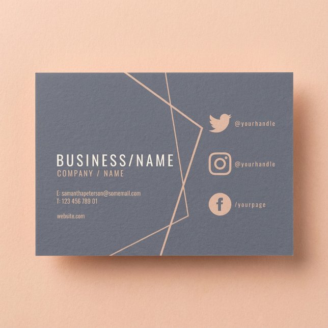 Tarjeta De Visita Medios sociales rústicos (Rustic social media business card.)