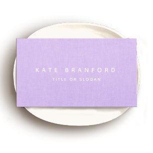 Tarjeta De Visita Medios sociales simples y modernos Lilac Purple