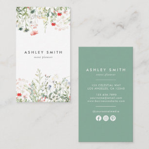 Tarjeta De Visita Medios sociales Wildflower Meadow
