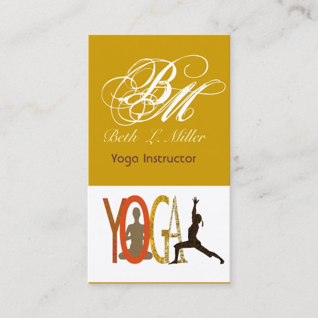 Tarjeta De Visita Meditación apta del instructor de la yogui con (Anverso)