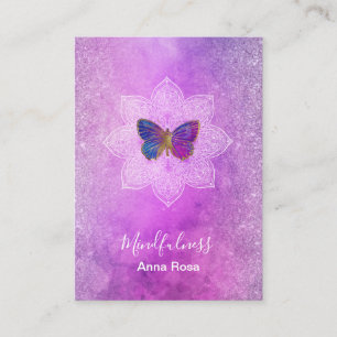 Tarjeta De Visita *~* Meditación, atención Mandala Mariposa Yoga