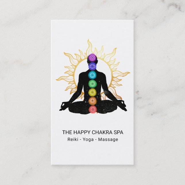 Tarjeta De Visita *~* Meditación curativa de Chakra Sol de Lotus Pos (Anverso)