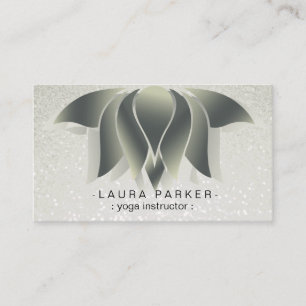 Tarjeta De Visita Meditación curativa de yoga de flor verde de Lotus