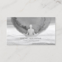 Tarjeta De Visita Meditación de color agua Instructor de yoga Zen OM