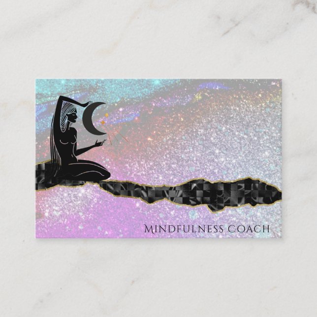 Tarjeta De Visita *~* Meditación de GODDESS, Purpurina del Universo  (Anverso)