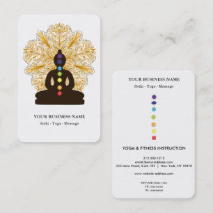 Tarjeta De Visita Meditación de sanación de Chakra hombre loto Manda