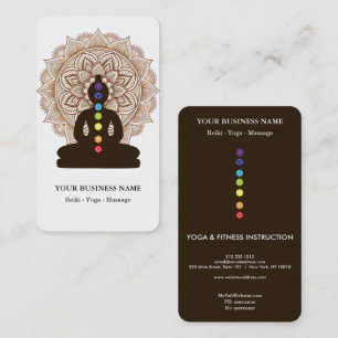 Tarjeta De Visita Meditación de sanación de Chakra postura de loto h